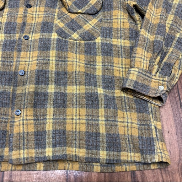 True Vintage 70s / 80s Wool Flannel Plaid Shirt St Moritz Men’s Medium - Picture 2 of 11